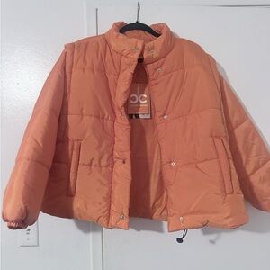Women's Orange Puffer Jacket